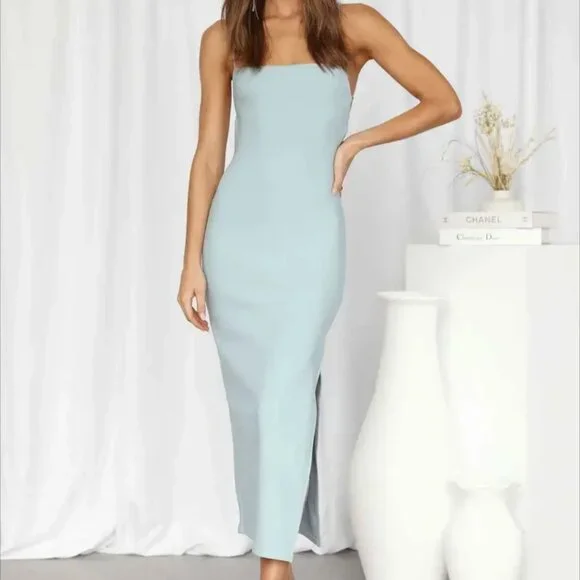 Hello Molly | Dresses | Sold Hello Molly Charmed Blue Midi Wedding Guest  Dress | Poshmark